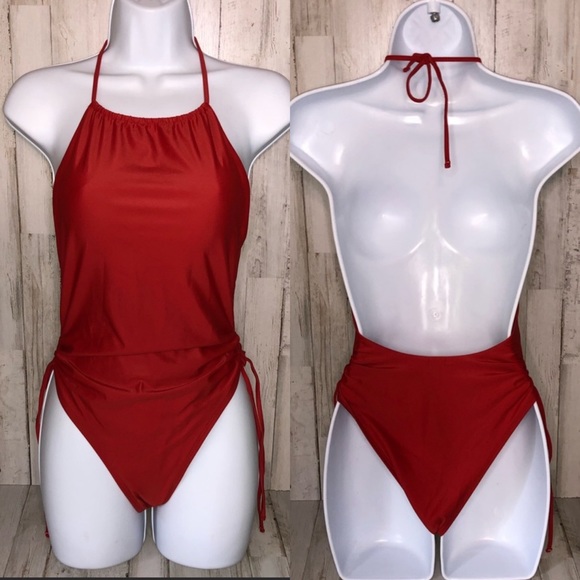 aerie Other - Aerie Deep Orange Backless One-Piece Swimsuit